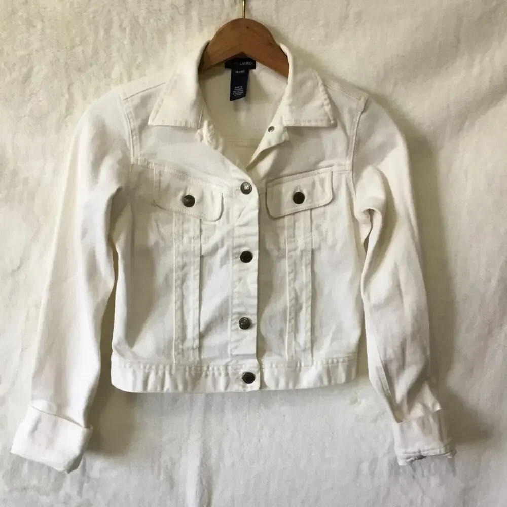 Ralph Lauren Girl White Cropped Denim Jacket